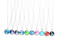 Holibanna Lot de 10 Colliers Pendentifs Pull Lumineux Lune Bleu Pendentif Femme en Alliage Solide Bijoux D’Automne et Hiver pour Présents Noël et Occasions Festives