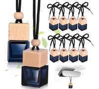 Holibanna Lot de 10 Flacons de Parfum Vides en Verre Noir pour Voiture, Décor Suspendu Polyvalent Corde, Accessoire Esthétique pour Miroir Rétroviseur Automobile