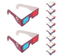 Holibanna Lot de 10 Lunettes 3D en Carton Rouge et Bleu Légères et Universelles pour Visionnage de Films 3D Activités Scolaires et Expériences Scientifiques Compatibles DVD et Photos Format