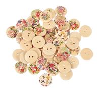 Holibanna Lot de 100 Boutons Décoratifs en Bois à Motifs Floraux 20 MM Accessoires Couture pour Vêtements Boutons de Remplacement pour Chemises Robes et Pulls DIY et Loisirs Créatifs
