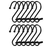 Holibanna Lot de 12 Crochets de Fixation pour Rideaux en Fer Noir, Solide et Facile à Installer, Style Minimaliste Moderne, pour Salle de Bain