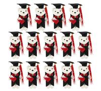 Holibanna Lot de 14 Mini Peluches Ours en Peluche de Fin D’Études Douce Peluche Décorative en Tissu Emballage Bouquet Floral Présent Félicitations Diplômés pour Cérémonie et Remise de