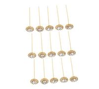 Holibanna Lot De 15 Broches Faites À La Main Accessoires Pour Foulard Bijoux Petite Broche À Fleurs Strass Cristal Longue Épingle De Sûreté Broche De Corsage Dorée