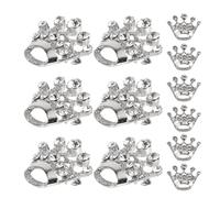 Holibanna Lot de 15 Broches Mini Couronne en Alliage Argenté avec Cristaux, Épingles Décoratives pour Vêtements, Paquet et Foulards, Accessoires Bijoux pour Mariages, Fêtes et Banquets