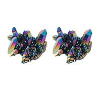 Holibanna Lot de 2 Amas de Cristal Naturel Arc-en-Ciel Électroplaqué 15g, Décor en Pierres Naturelles Multicolores pour Décoration Intérieure, Ornement Décoratif pour Aquarium, Jardin