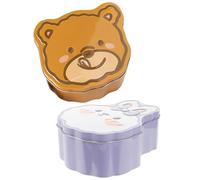 Holibanna Lot de 2 Boîtes à Biscuits en Tôle Formes Ours et Lapin, Légères et Délicates, pour Bonbons et Biscuits une Ambiance Festive pour Garçon et Filles