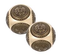 Holibanna Lot De 2 Boules De Baoding En 38 Mm Sculptées Sur Six Faces, De Massage Et Exercice Manuel Pour Relaxation Musculaire, Stimulation Fascia, Entraînement Zen Et Bien-