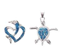 Holibanna Lot de 2 Breloques Animaux Marins en Alliage Bleu, Pendentifs Dauphin et Tortue de Mer pour Fabrication de Bijoux, Accessoires Frais et Polyvalents pour Boucles D'oreilles