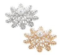 Holibanna Lot De 2 Broches De Neige Pour Boutonnière Corsage De Neige Cristal De Noël Pour Filles Pour Les Vacances Pour Vêtements Pour Femme Pour Robe