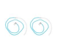 Holibanna - Lot de 2 colliers ras du cou boho - Collier à perles - Style - Pour femme et fille - Bleu