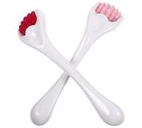 Holibanna Lot de 2 mini rouleaux de massage pour le visage - Réutilisables - En silicone - Roulette à yeux - de silice - aide à absorber - facile à nettoyer - pour voyage et maison