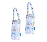 Holibanna Lot De 2 Porte-biberons Isothermes pour Poussette Bébé, Paquet De Maintien Température en Oxford Gris, Adapté pour Lait Maternel Et Boissons, Transport Pratique pour Parents Actifs