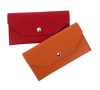 Holibanna Lot de 2 Porte-Cartes en PU Cuir, Portefeuille Enveloppe Budget Imperméable, Style Rétro, Format Long Rectangulaire, pour Hommes et Femmes, Rangement Espèces et Cartes, Pochette