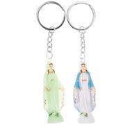 Holibanna Lot de 2 porte-clés Vierge Marie Pendentif Pendentif Religieux Béni Mère Porte-clés Protection Voyage Porte-clés