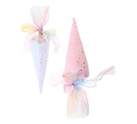 Holibanna Lot De 2 Sacs Cadeaux De Noël Avec Nœud Pour Halloween En Forme De Cône En Tulle Avec Ruban Pour Friandises Pour Offrir En Cadeau Pour Fête