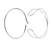 Holibanna Lot de 2 set de Bracelets Manchettes Ouverts Ajustables pour Femmes Bijoux de Bras Minimalistes Argentés Manchettes Larges Décoratives Légères pour Travail et Loisirs