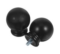 Holibanna Lot De 2 Têtes De Tringle À Rideau Embout Plastique Noir