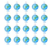 Holibanna Lot de 20 breloques carte du monde - Pendentif globe en résine - Accessoires pour bijoux, médaillons et carillons à vent - Créations DIY pour femmes : boucles d'oreilles, bracelets,