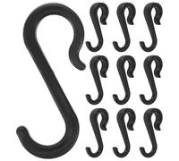 Holibanna Lot de 24 Crochets en S Plastique Noir, Grand Format pour Tubes Jusqu’à 16 Mm, Crochets Multifonctionnels Antidérapants pour Suspendre Vêtements, Serviettes et Accessoires