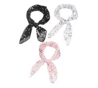 Holibanna Lot De 3 Foulards Carrés En Mousseline De Soie Fine à Motif Notes De Musique, Légers Et Élégants, Foulards Féminins Polyvalents Pour Voyage Et Occasions Formelles, Taille Petite
