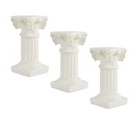Holibanna Lot De 3 Mini Piliers Miniatures en Résine Blanche Style Romain Décoration De Colonne Grecque