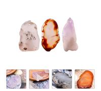 Holibanna Lot de 3 Pendentifs en Agate Naturelle Irrégulière Pierres D’Agate Blanche Jaune et Violette Décorations Artisanales pour Colliers Bracelets et Créations DIY