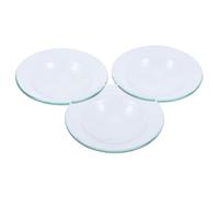 Holibanna Lot de 3 Plats Ronds en Verre pour Chauffe-Cire, Plaques de Remplacement pour Diffuseur D'huiles Essentielles et Bougies, Compatibles Chauffe-Cire et Chauffe-Bougie