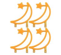 Holibanna Lot de 4 ampoules LED à filament en forme de lune : accessoires pour lampes à filament en forme de lune et d'étoile - Mini ampoules d'ambiance pour l'Aïd Moubarak (3,8 x 3 cm)