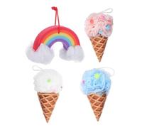 Holibanna Lot De 4 Boules De Bain Glacées Éponges De Glacées Luffa Éponges De Bain Pour Bébé Éponges De Bain ées Éponges De En Forme De Crème ée Luffa Pour Enfants Éponges