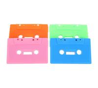 Holibanna Lot de 4 Cassettes Audio Rétro Vides Multicolores Orange Rose Vert Clair Bleu pour Décoration Murale DIY Enregistrements et Fête Cassette Audio Vintage Accessoire Déco de Fête