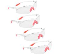 Holibanna Lot de 4 Paires de Lunettes de Sécurité Transparentes pour Hommes et Femmes, Pont Nasal en Silicone Souple, Résistantes aux Rayures et Anti-poussière, Protection Oculaire