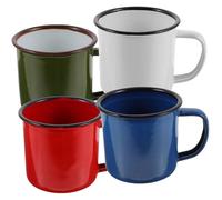 Holibanna Lot de 4 Petits Verres à Vin Rétro en Émail Coloré, Gobelets à Boisson Épais Anse, Tasses Émail Vintage pour Fondue, Barbecue et Buffets, Gobelet D'eau Pratique Couleur Aléatoire