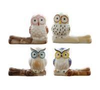 Holibanna Lot de 4 Porte-Parfum en Céramique de Hibou Décoration Intérieure Ornement pour Temple Adapté Bureau et Maison Design Coloré Mélangé Ensemble Décoratif Fonctionnel
