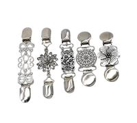 Holibanna Lot de 5 Clips Vintage Bec de Canard en Alliage Argenté pour Châle, Cardigan, Pull - Accessoires Mode pour Épingle à Vêtement et Décoration D’écharpe, Usage Quotidien et Fêtes,