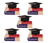 Holibanna Lot de 5 Épinglettes de Remise de Diplômes 2026 - Épinglette en Émail Représentant Une Toque Et Un Diplôme - Cadeau pour Les Diplômés de 2026 (elle Ou Lui) - à Porter Lors de La
