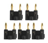 Holibanna Lot de 5 fiches Bananes Doubles : connecteurs adaptateurs pour Haut-parleurs à Double rangée de 4 mm - Fiches Bananes pour câbles d’Enceintes, idéales pour Les systèmes Audio, Les