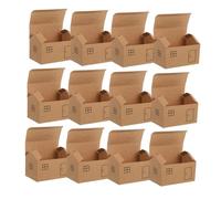 Holibanna Lot De 50 Petites Boîtes À Bonbons En Forme De Maison Coffres À Trésors Boîtes À Dragées Marron Clair