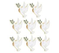 Holibanna Lot de 8 Broches Oiseau Blanc en Alliage avec Branche D'olivier, Épingles à Revers Légères, Symbole de Paix pour Vêtements, Paquet et Chapeaux, Accessoires Féminins Polyvalents
