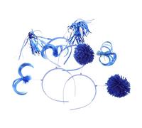 Holibanna Lot de 8 Serrage-têtes à Pompons Bleu Foncé pour Queue de Cheval, Accessoires de Coiffure Doux et Légers, Bandeaux Festifs pour Fêtes, Anniversaires et Festivals, Style Carnaval