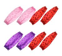 Holibanna Manchons de Bras Imperméables en PVC Lot de 4 Paires Protection Anti-Huile Motif Étoiles Aléatoire Manchon Cuisine Élastique pour Femmes et Hommes Protège-Manches de Nettoyage