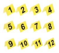 Holibanna Marqueurs Numériques Jaune de V Ensemble de 12 en Acrylique Décoration Fête Simple et Élégante pour Décor de Lieux D'enquête, Jeu de Loup