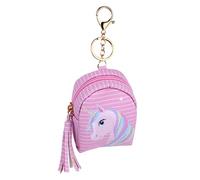 Holibanna Mini Porte-Monnaie Licorne Cartoon PU Coloré Multifonction, Paquet Rangement Câble Audio Compact pour Garçon Et Filles, Petit Porte-clés Pratique Motif Arc-en-Ciel Nuage, Taille Mini