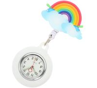 Holibanna Montre à Badge Infirmière Rétractable Design Arc-en-Ciel, Légère Silicone, Facile à Lire, comme Présent pour Infirmières