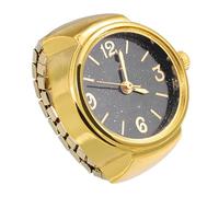 Holibanna Montre Anneau Quartz Numérique Rétro Homme Femme Couleur Dorée et Noire Design Pratique Mini Montre Bague Présent Collection Mode