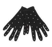 Holibanna Moufles de Patinage Artistique Noirs M pour Garçon et Filles et Adultes, Mitaines Décoratives à Paillettes, Tissu Élastique Respirant, Équipement de Scène pour Spectacle de Danse