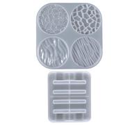 Holibanna Moule à sous-Verres DIY en Silicone Transparent 4 Pièces, Moule à Tapis de Tasse Ondulé pour Résine Époxy, Outil Artisanal Fait Main pour Loisirs Créatifs et Décoration