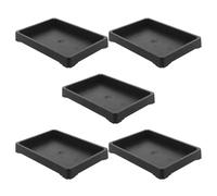 Holibanna Noire 5 Pièces Soucoupe Rectangulaire en Résine | Solution Intérieure sans Éclaboussures, Protection de Surface, pour Étagères de Jardin et Bureaux
