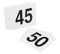Holibanna Numéro de table pour un mariage au restaurant, 50 cartes recto-verso en PVC blanc, format 95x100 mm, polyvalent pour événements et restaurants, design moderne