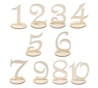 Holibanna Numéros de Table en Bois Khaki et Rangement Pratique avec Design Simple 10 Pièces Porte-numéro Mariage pour Décoration de Banquet Bureau