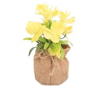 Holibanna Orchidée Artificielle Phalaenopsis Réaliste en Pot Paquet en Chanvre, Décoration Intérieure sans Entretien, Fleur Artificielle Résistante au Soleil pour Salon et Bureau